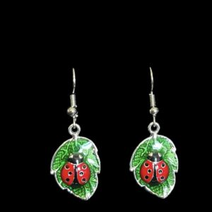 Ladybug Leaf Earrings
