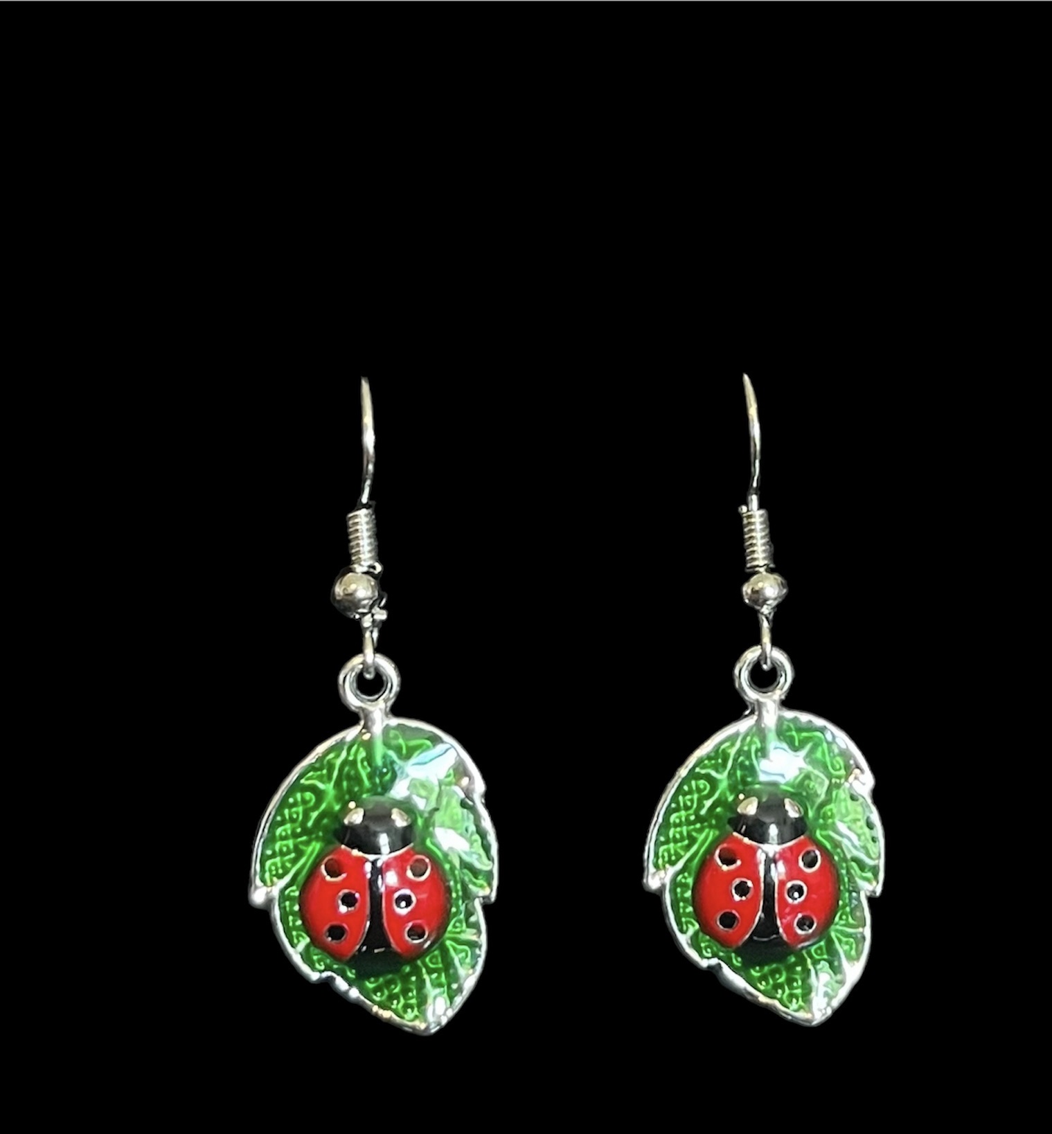 Ladybug Leaf Earrings