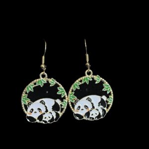 Mom & Baby Panda Bear Earrings