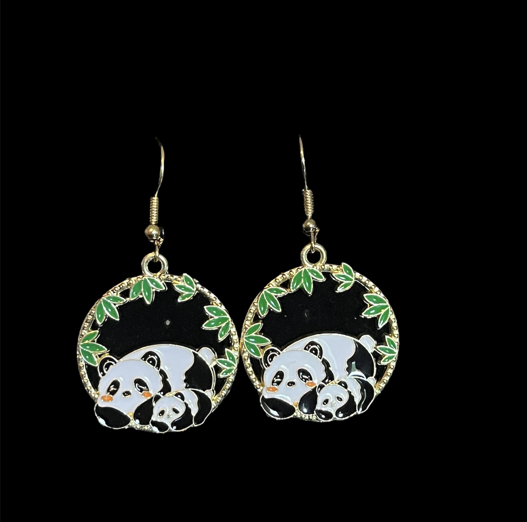Mom & Baby Panda Bear Earrings