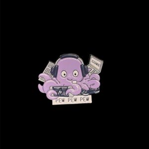 Pew Pew Octopus Gamer Pin