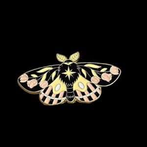 Pink Flower Moth Pin