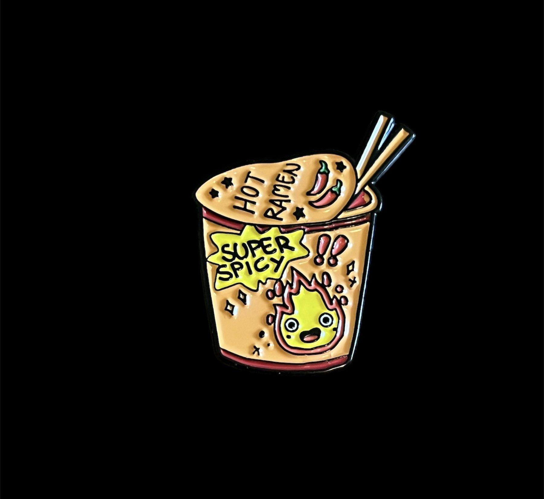 Spicy Calcifer Ramen Noodle Pin