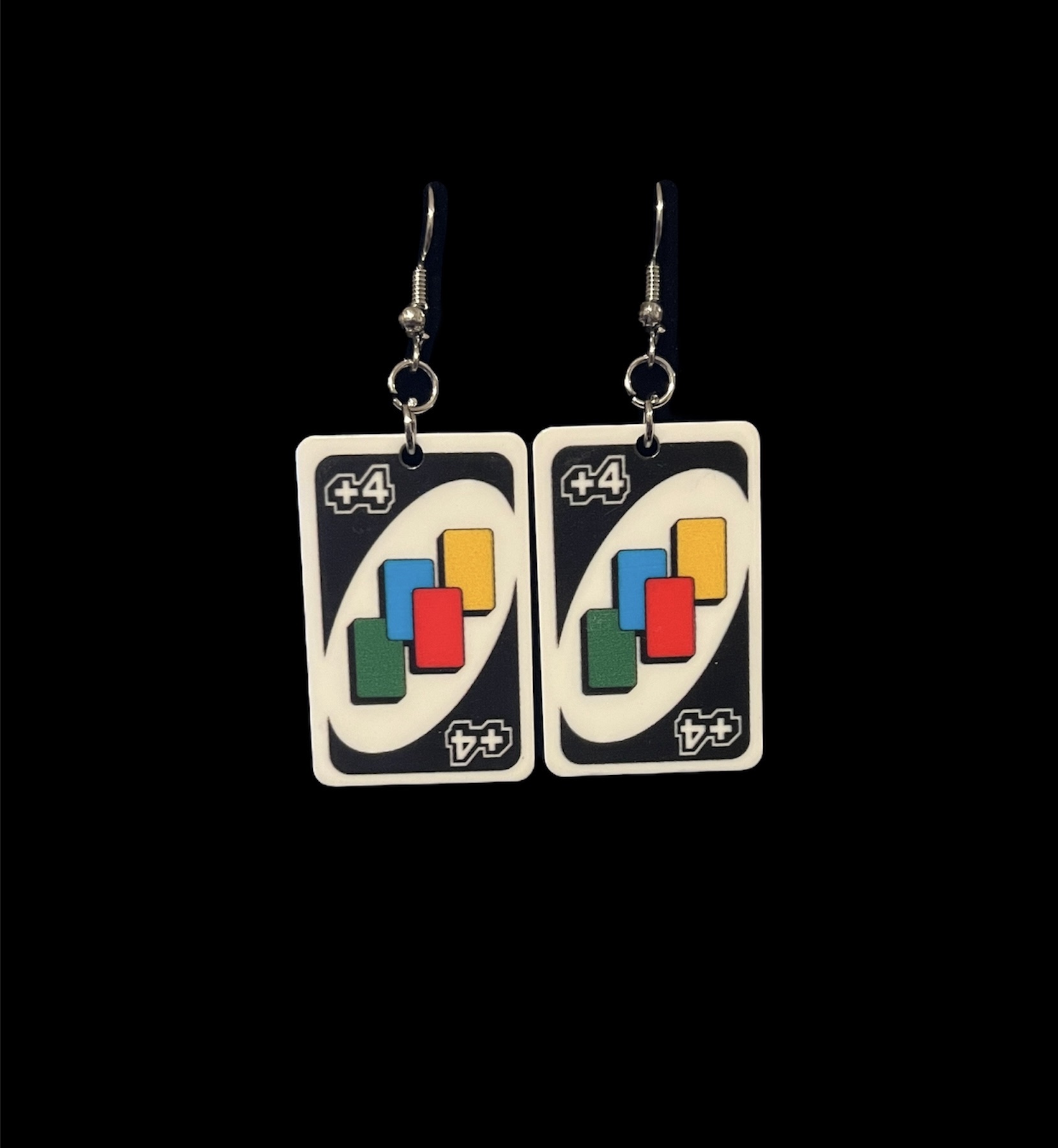Uno +4 Card Earrings
