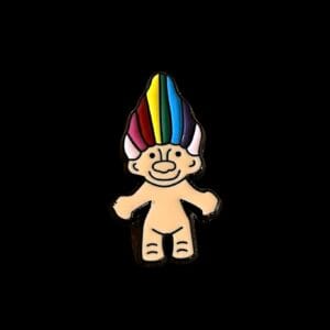 Rainbow Hair Troll Pin