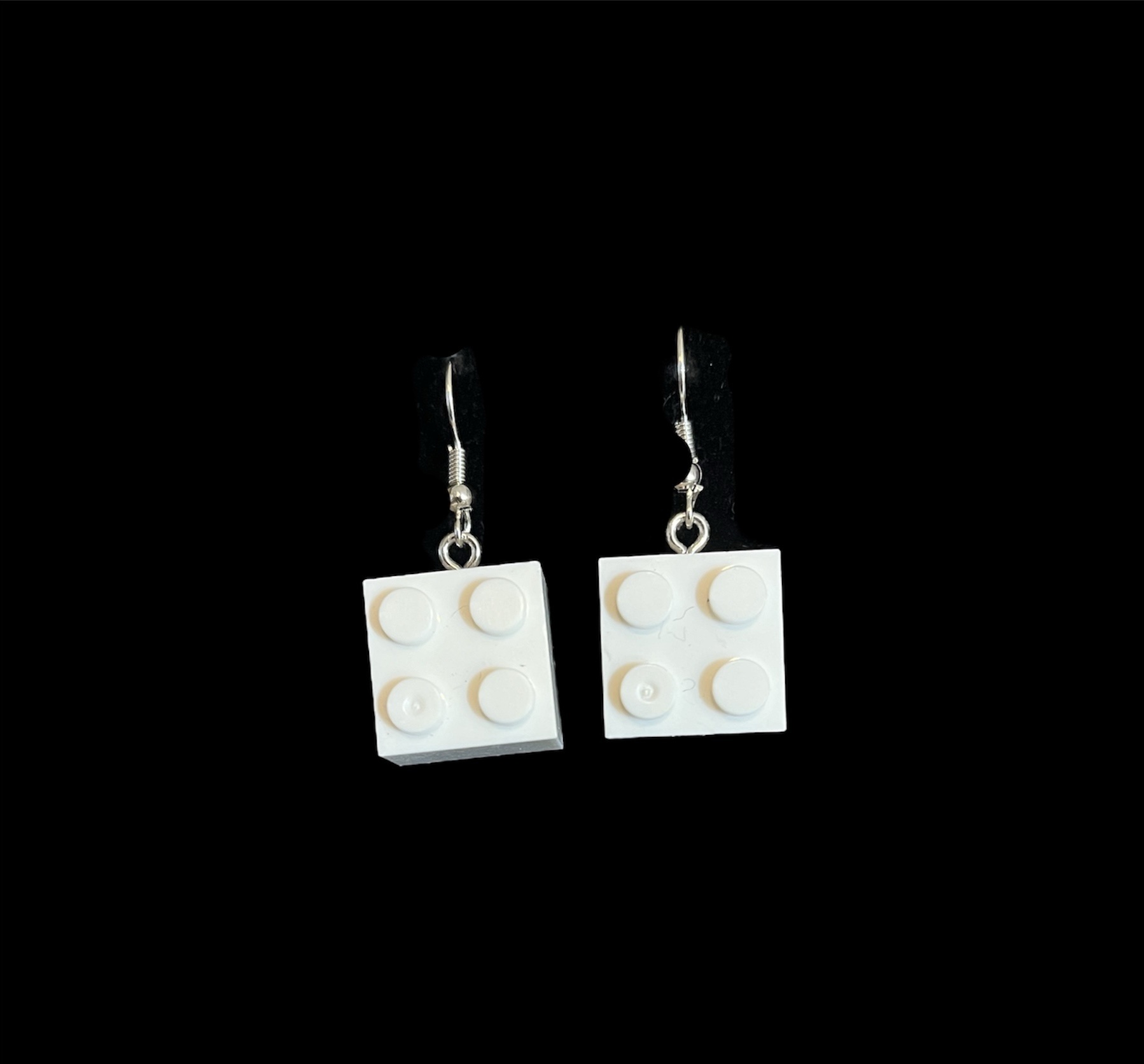 White Lego Earrings