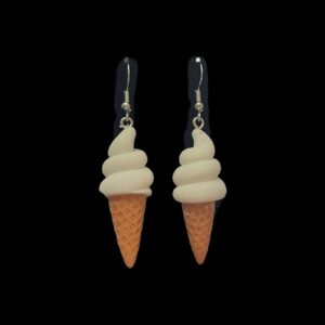 Vanilla Ice Cream Cone Earrings