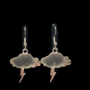 White Thunderstorm Earrings