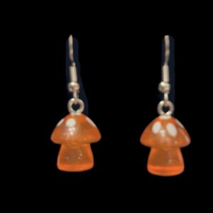 Orange Mushroom Earrings