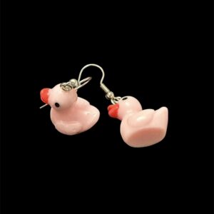Peach Rubber Duck Earrings