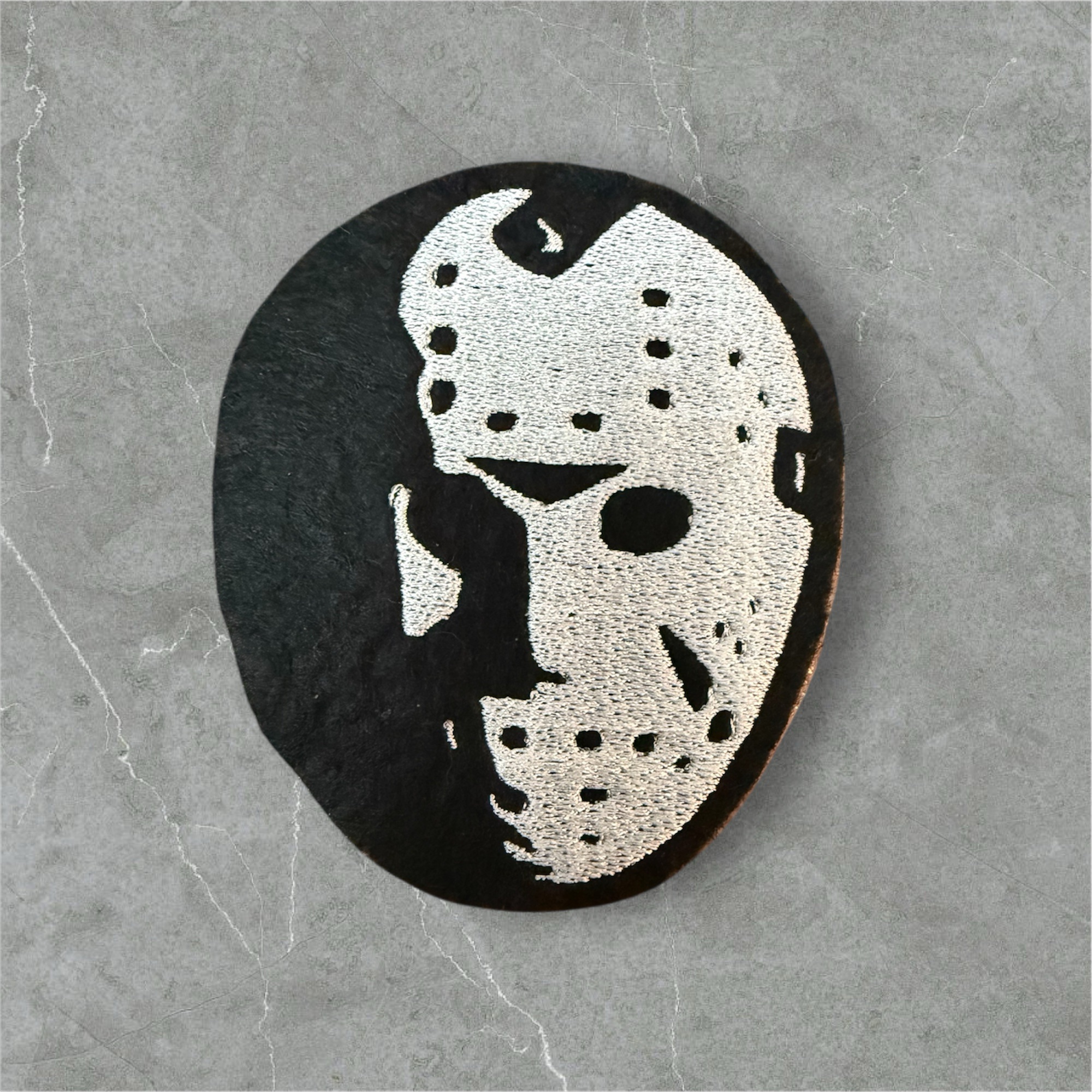 Jason Hockey Mask Iron On Embroidered Patch