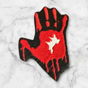 Bloody Handprint Iron On Embroidered Patch