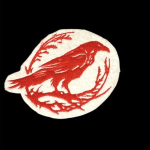 Red Crow Iron On Embroidered Patch