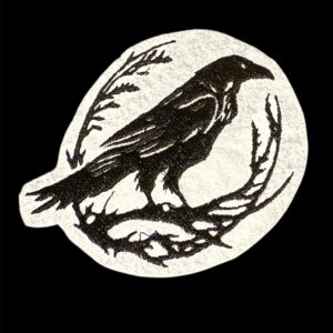 Black Crow Iron On Embroidered Patch