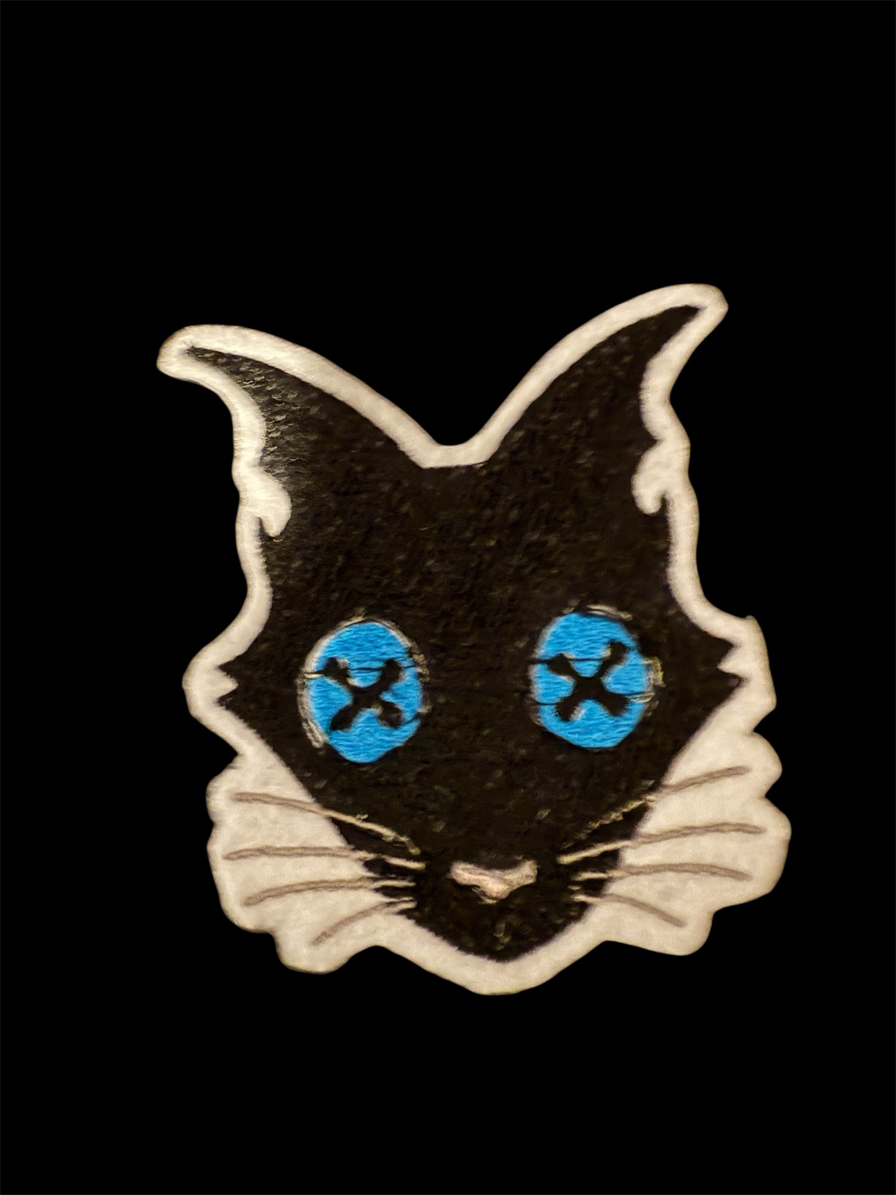 Coraline Cat Iron On Embroidered Patch
