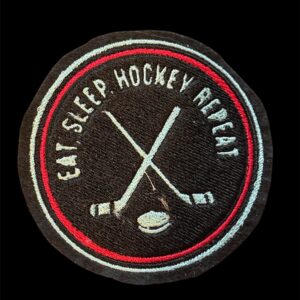 Eat Sleep Hockey Iron On Embroidered Patch
