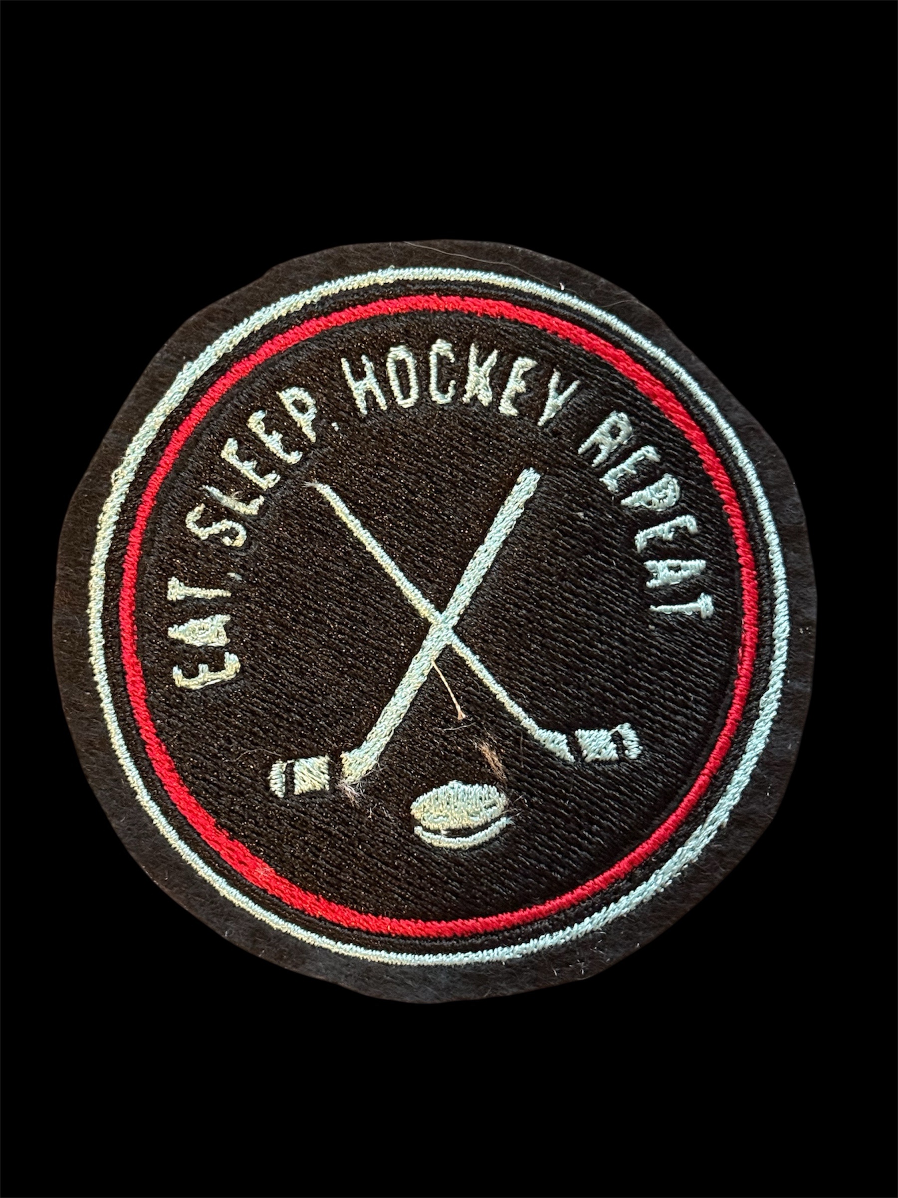 Eat Sleep Hockey Iron On Embroidered Patch