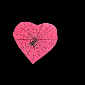 Spiderweb Heart Embroidered Iron On Patch