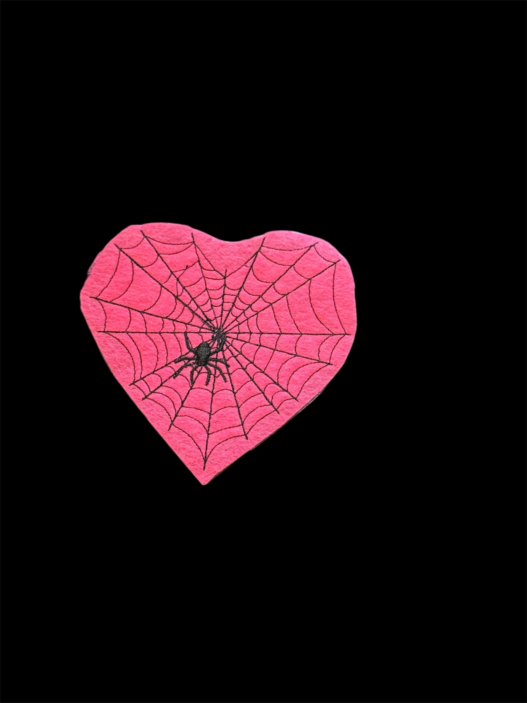 Spiderweb Heart Embroidered Iron On Patch